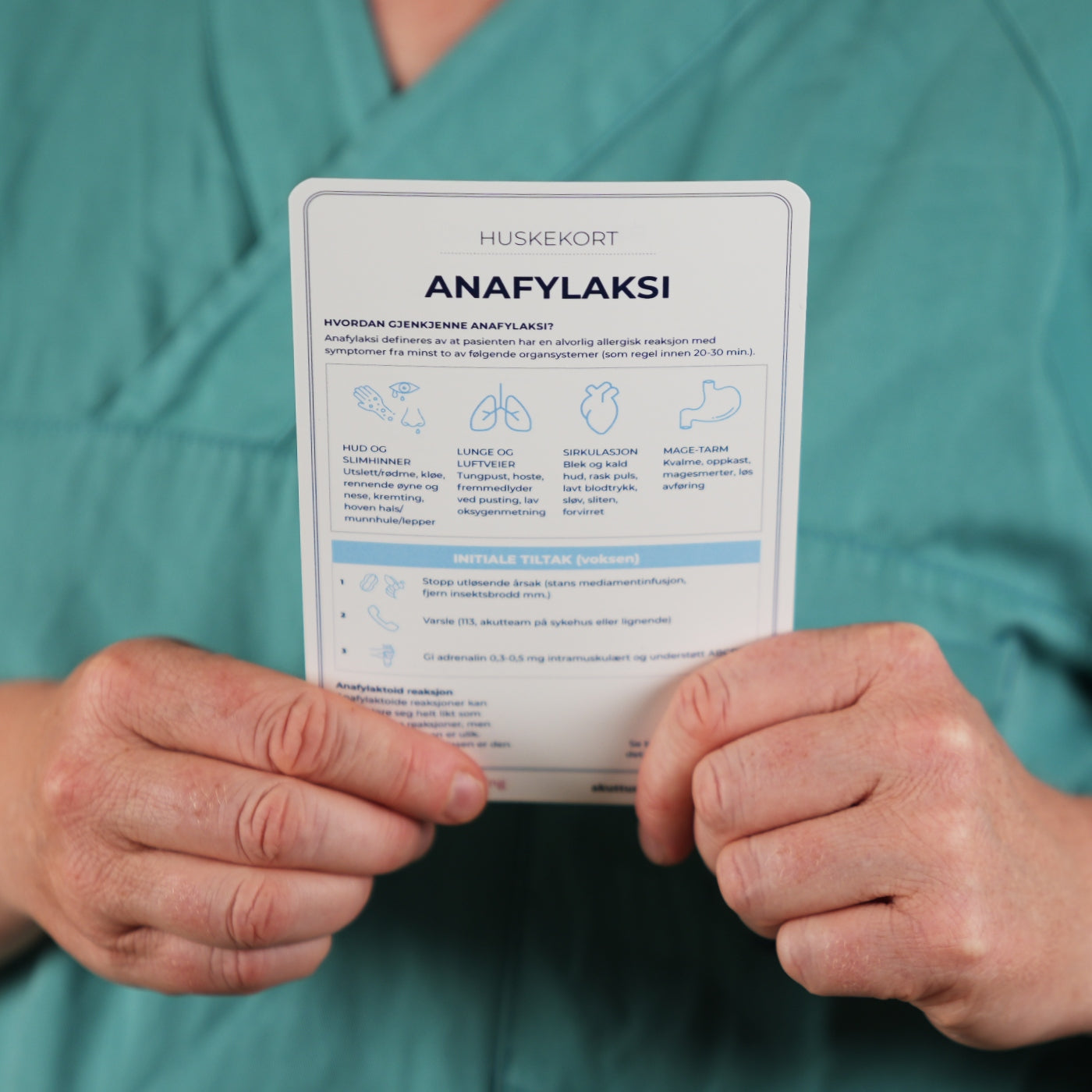 Huskekort i anafylaksi