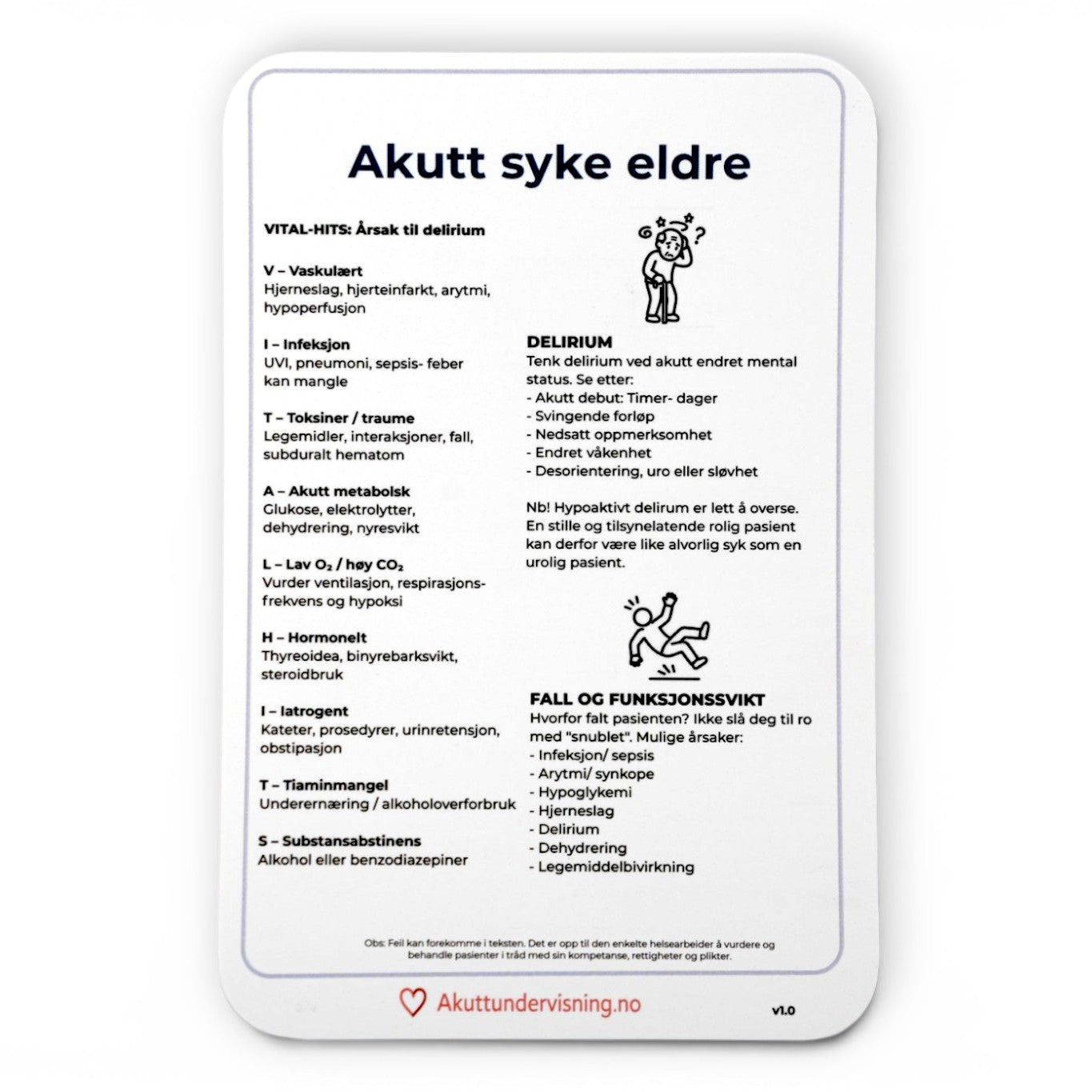 Huskekort i akutt syke eldre
