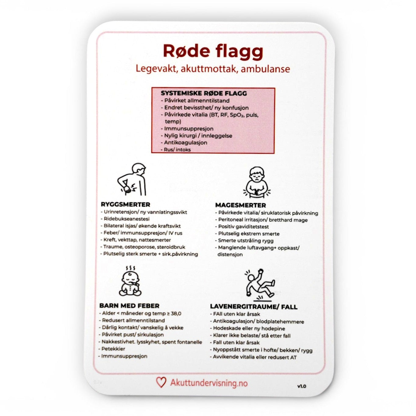 Huskekort i røde flagg